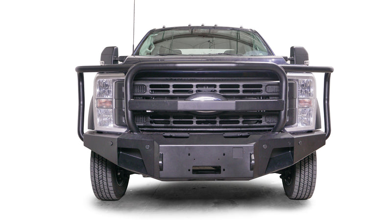 Fab Fours FS23-A5960-1 Ford F450/F550 Superduty 2023-2024 New Premium Front Winch Bumper Full Guard - BumperStock