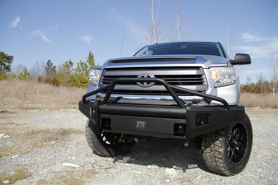 Fab Fours TT07-R1862-1 Toyota Tundra 2007-2013 Black Steel Elite Front Bumper Pre-Runner Guard
