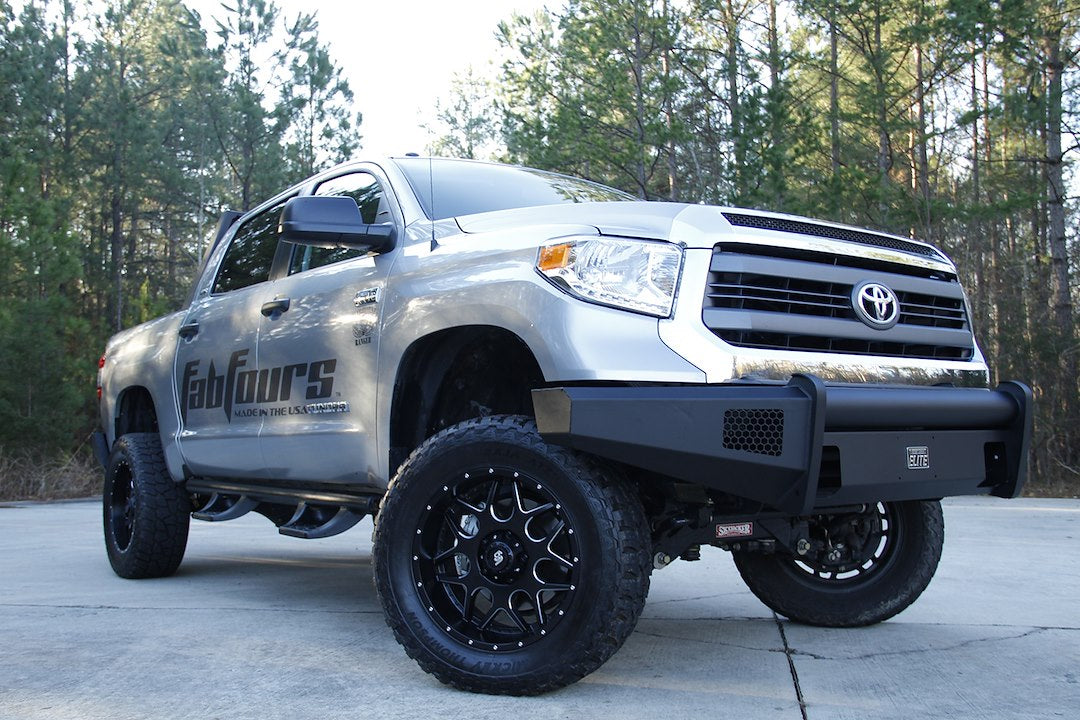 Fab Fours TT14-R2861-1 Toyota Tundra 2014-2021 Black Steel Elite Front Bumper No Guard