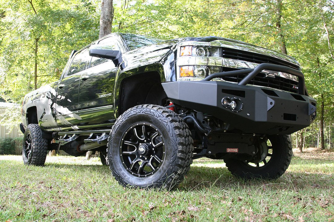 Fab Fours CH14-C3052-1 2015-2019 Chevy Silverado 2500/3500 HD Premium Front Bumper Winch Ready Pre-Runner Guard - BumperStock