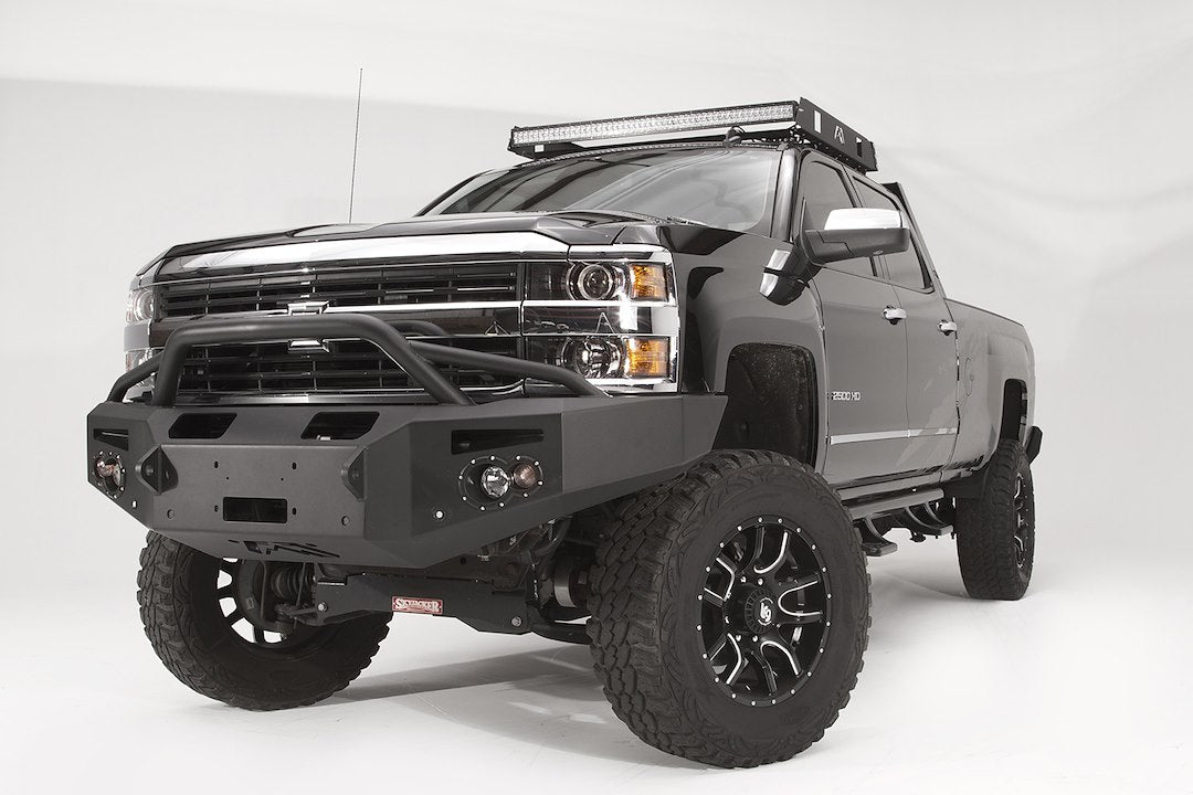 Fab Fours CH14-C3052-1 2015-2019 Chevy Silverado 2500/3500 HD Premium Front Bumper Winch Ready Pre-Runner Guard - BumperStock