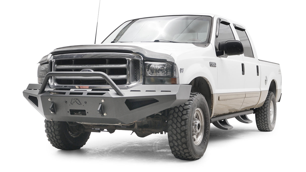 Fab Fours FS99-RS1662-1 Ford F250/F350/F450/F550 Super Duty 1999-2004 Red Steel Winch Front Bumper Pre-Runner Guard