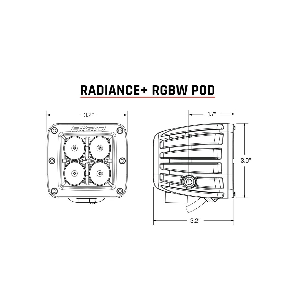 Rigid 202053 Radiance+ Pod RGBW Pair - BumperStock