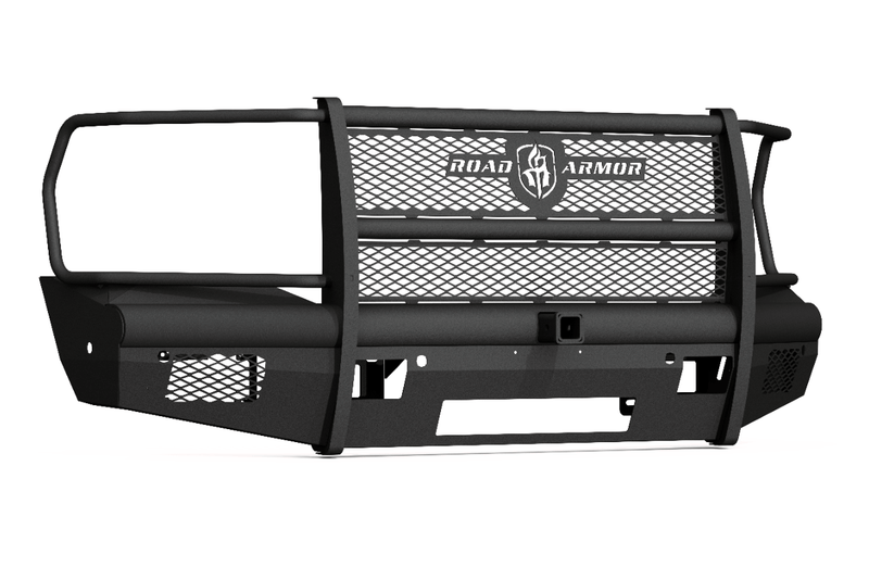 Road Armor Vaquero 4192VF26B 2019-2023 Ram 2500/3500 Non-Winch Front Bumper with Full Guard and 6 Sensor Holes and 2" Receiver