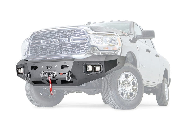 WARN Ascent HD 107001 2019-2023 Ram 2500/3500/4500/5500 Front Winch Bumper with No Grille Guard - BumperStock