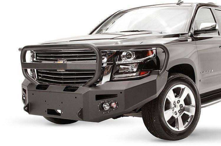 Fab Fours CS15-F3550-1 Chevy Suburban 2015-2020 Premium Front Bumper Sensor Winch Ready Full Guard-BumperStock