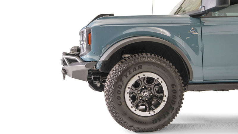 Fab Fours FB21-B5252-1 Ford Bronco 2021 Stubby Front Winch Bumper Pre-Runner Guard - BumperStock