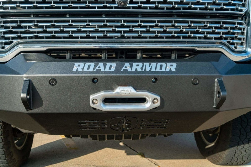 Road Armor Stealth 2202F0B 2020-2023 GMC Sierra 2500/3500 HD Winch Front Bumper with Square Light Cutouts - BumperStock