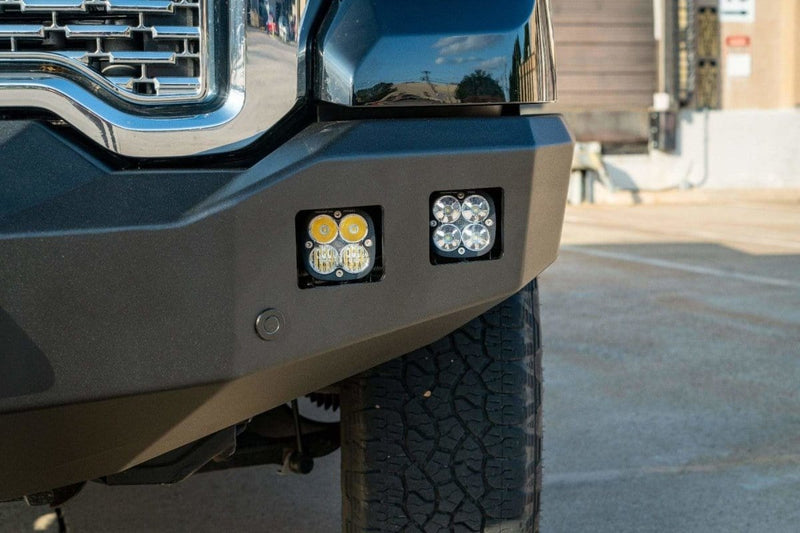 Road Armor Stealth 2202F0B 2020-2023 GMC Sierra 2500/3500 HD Winch Front Bumper with Square Light Cutouts - BumperStock