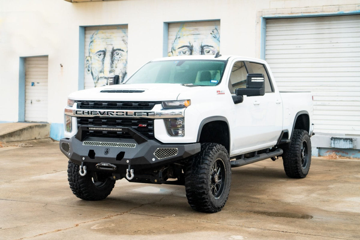 Road Armor Evolution 3202EF3B 2020-2023 Chevy Silverado 2500/3500 HD Sheet Metal Pre Runner Front Winch Bumper - BumperStock