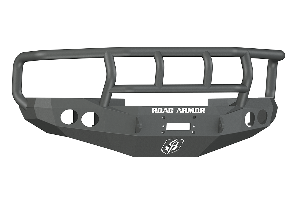 Road Armor Stealth 47002B 1994-1996 Dodge Ram 1500/2500/3500 Winch Front Bumper with Titan II Guard and Round Light Cutouts - BumperStock