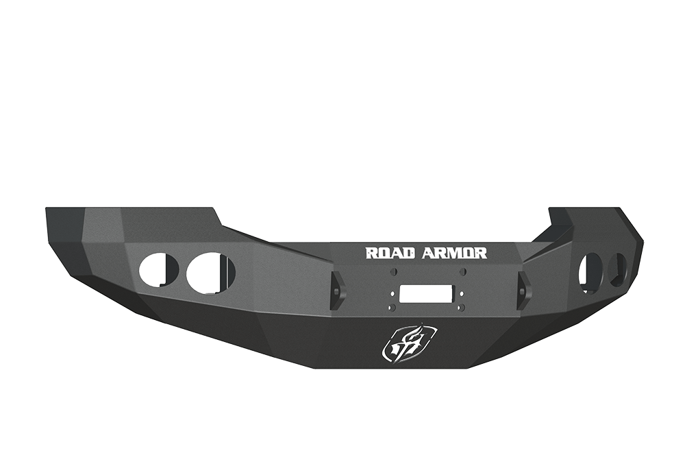 Road Armor Stealth 60500B 2005-2007 Ford F250/F350/F450/Excursion Winch Front Bumper with Round Light Cutouts - BumperStock