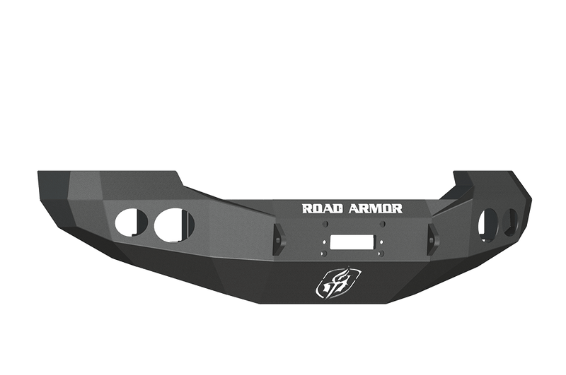 Road Armor Stealth 60500B 2005-2007 Ford F250/F350/F450/Excursion Winch Front Bumper with Round Light Cutouts - BumperStock