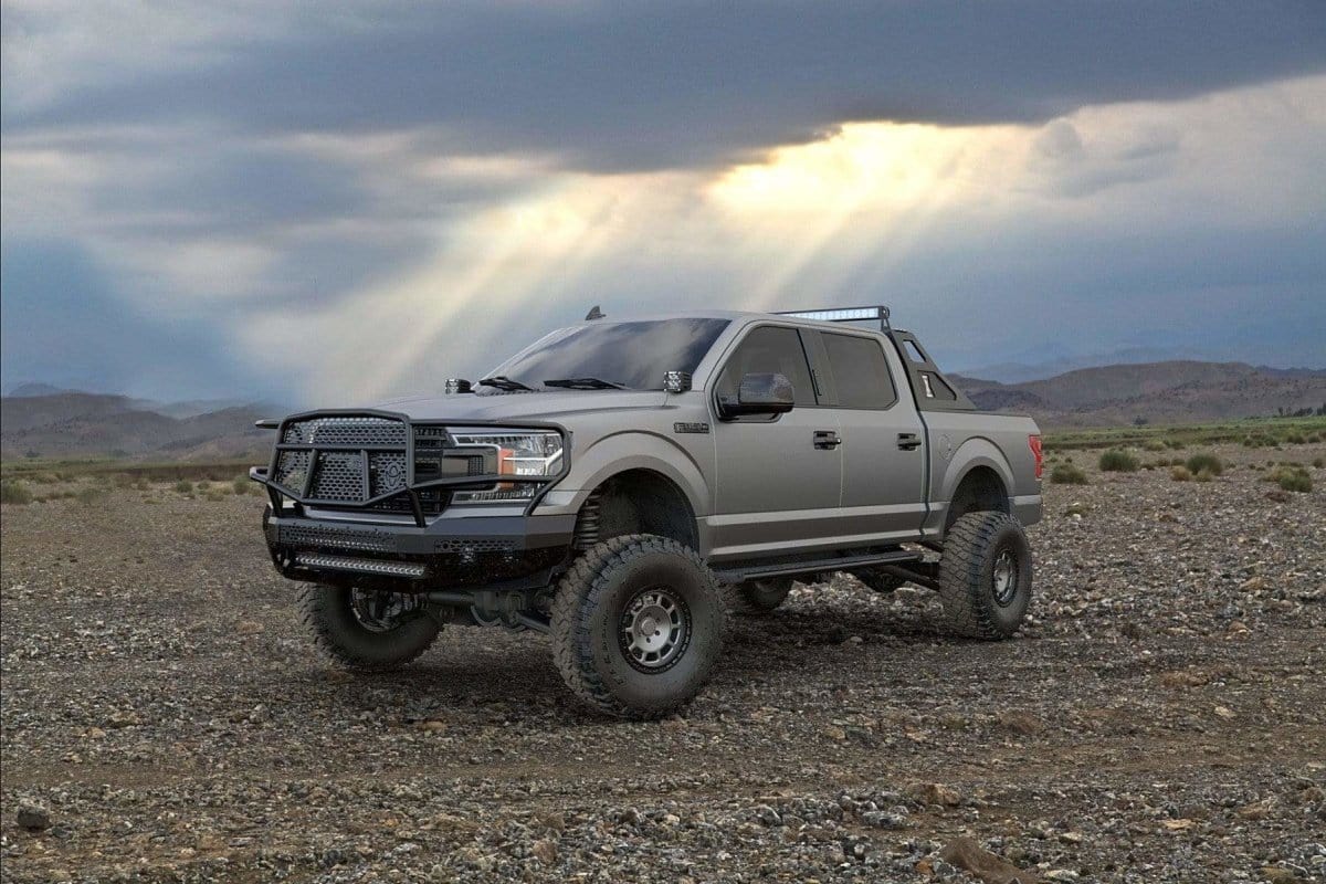 Ranch Hand MFF18HBM1 2018-2020 Ford F150 Midnight Front Bumper with Grille Guard-BumperStock
