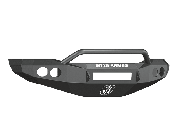 Road Armor 44074B-NW 2006-2008 Dodge Ram 1500 Non-Winch Front Bumper with Pre-Runner Guard and Round Light Holes - Satin Black-BumperStock