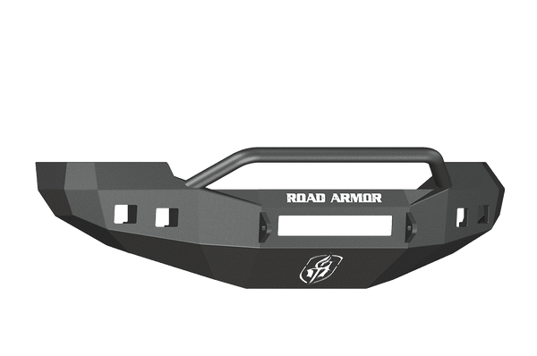 Road Armor 605R4B-NW 2005-2007 Ford F250/F350/F450 / Excursion Non-Winch Front Bumper with Pre-Runner Guard and Square Light Holes - Satin Black-BumperStock