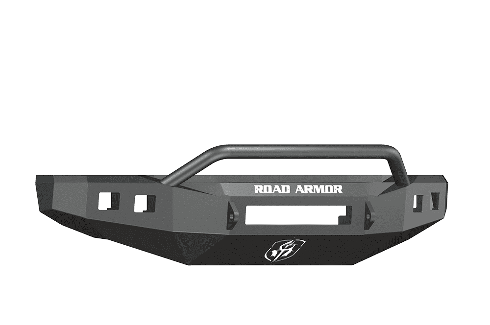 Road Armor 608R4B-NW 2008-2010 Ford F250/F350/F450 Non-Winch Front Bumper with Pre-Runner Guard and Square Light Holes - Satin Black-BumperStock
