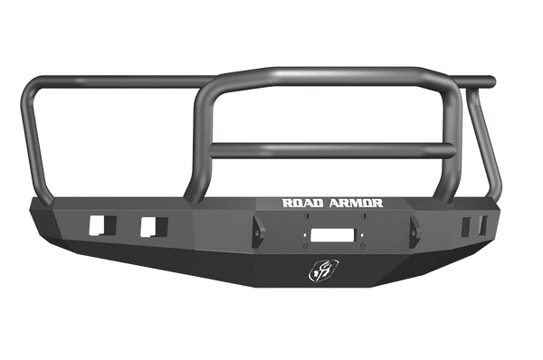 Road Armor 615R5B 2015-2017 Ford F150 Winch Front Bumper with Lonestar Guard and Square Light Holes - Satin Black-BumperStock