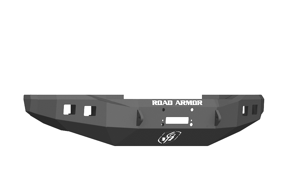 Road Armor 61740B 2017-2021 Ford F450/F550 Winch Front Bumper with Base Guard and Square Light Holes - Satin Black-BumperStock