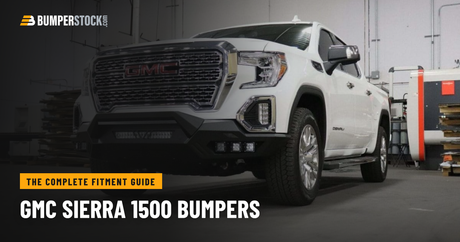 GMC Sierra 500_with aftermarket front bumper installed industrial setting
