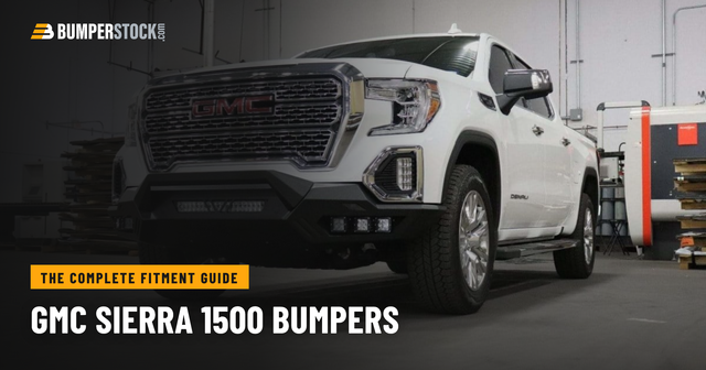 GMC Sierra 500_with aftermarket front bumper installed industrial setting