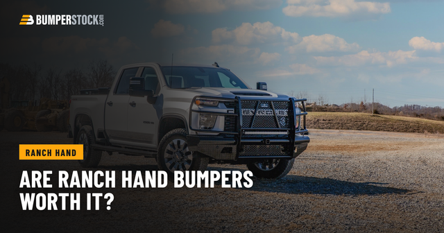 Ranch Hand grille guard on a 2022 Chevy Silverado 2500HD behind the title Are Ranch Hand Bumpers Worth It