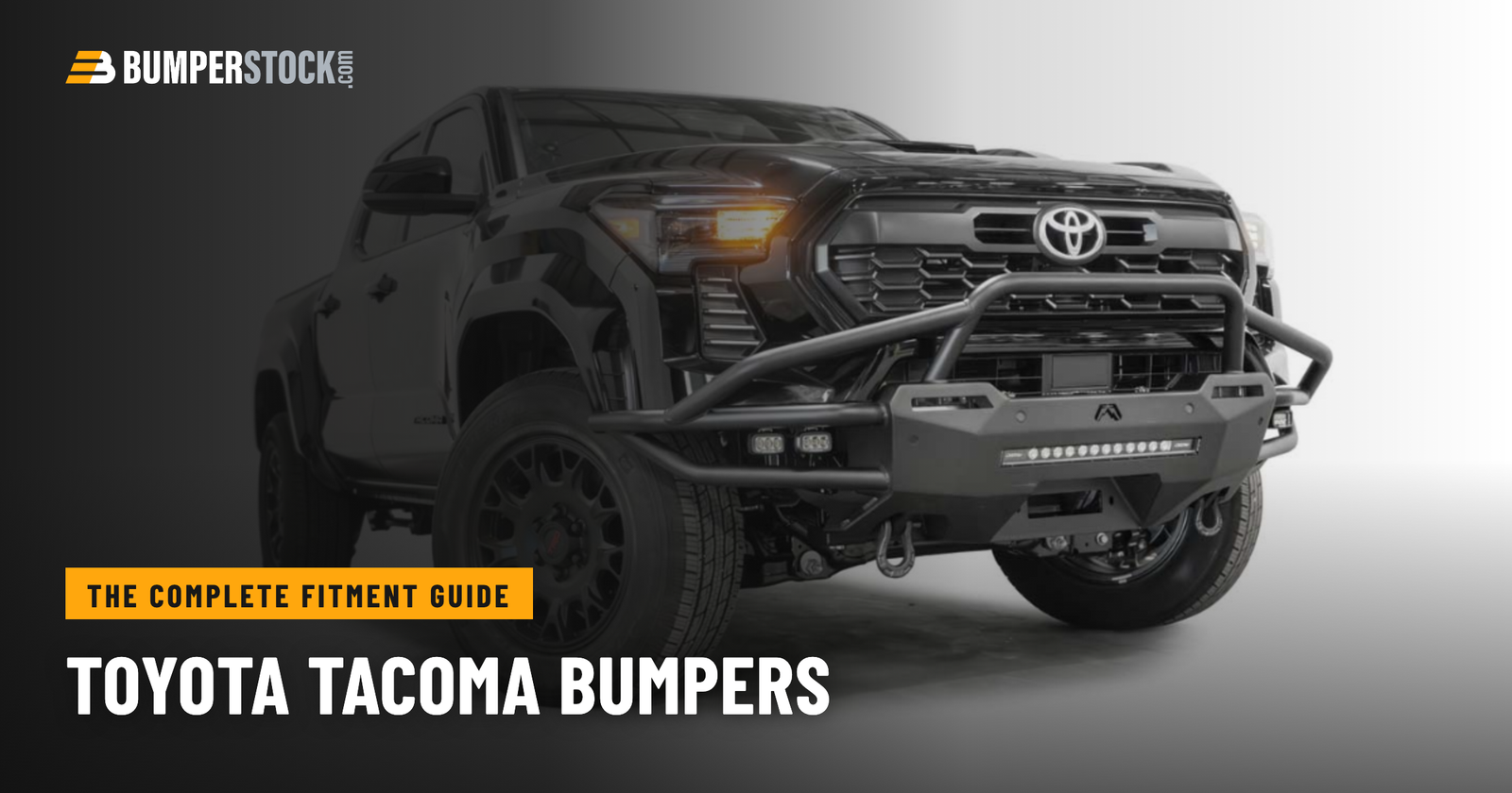 Toyota Tacoma fitted with an aftermarket front bumper