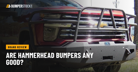 Chevy Silverado HD wearing a Hammerhead full brush guard front bumper in textured black