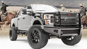 Fab Fours Black Steel Bumpers Ford F450/F550 | BumperStock