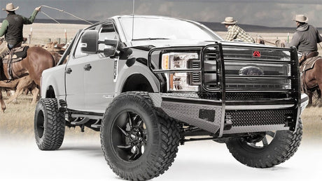 Fab Fours Black Steel Bumpers Ford F450/F550 | BumperStock