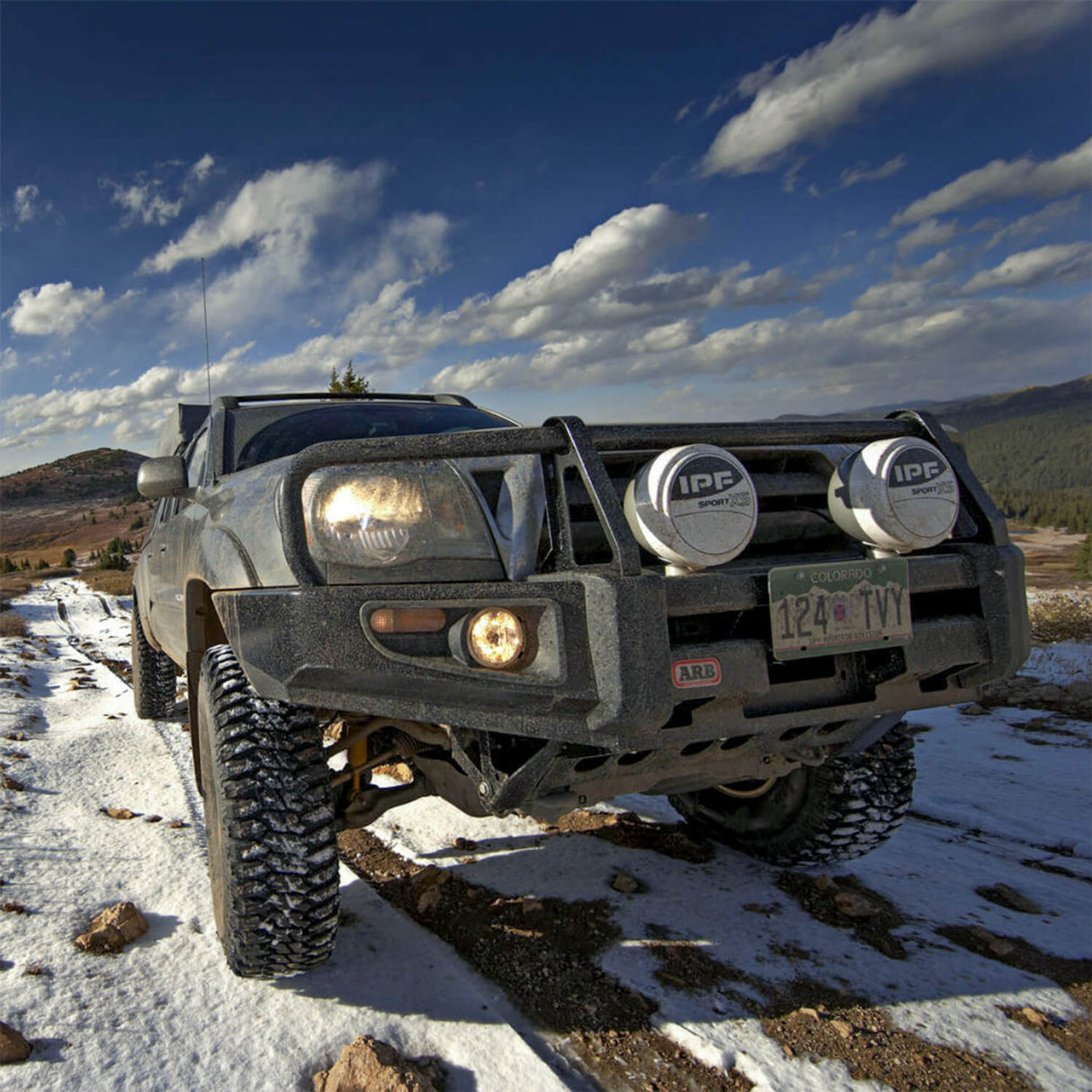ARB 3423130 Toyota Tacoma 2005-2011 Deluxe Front Bumper Winch Ready with Grille Guard, Black Powder Coat Finish - BumperStock