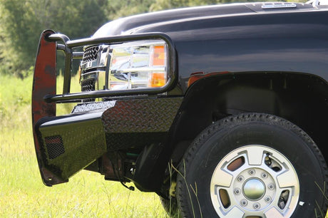 Fab Fours CH11-S2760-1 Chevy Silverado 2500/3500 HD 2011-2014 Black Steel Front Bumper Full Guard - BumperStock