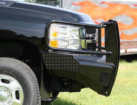 Fab Fours CH11-S2760-1 Chevy Silverado 2500/3500 HD 2011-2014 Black Steel Front Bumper Full Guard - BumperStock