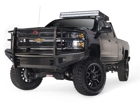 Fab Fours CH11-S2760-1 Chevy Silverado 2500/3500 HD 2011-2014 Black Steel Front Bumper Full Guard - BumperStock
