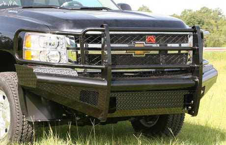 Fab Fours CH11-S2760-1 Chevy Silverado 2500/3500 HD 2011-2014 Black Steel Front Bumper Full Guard - BumperStock