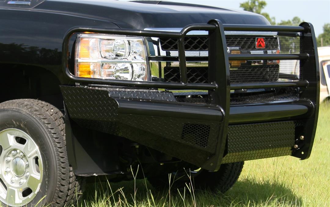 Fab Fours CH11-S2760-1 Chevy Silverado 2500/3500 HD 2011-2014 Black Steel Front Bumper Full Guard - BumperStock