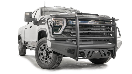 Fab Fours CH24-Q6160-1 2024 Chevy Silverado 2500/3500 HD Black Steel Elite Front Bumper Full Guard - BumperStock