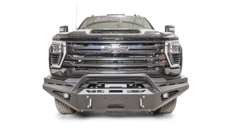 Fab Fours CH24-RS6162-1 Chevy Silverado 2500/3500 HD 2024 Red Steel Front Winch Bumper Pre-Runner Guard - BumperStock