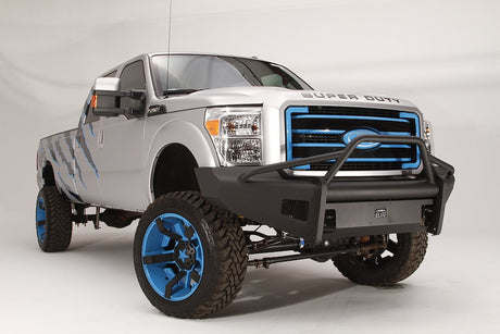 Fab Fours FS08-Q1962-1 Ford F250/F350/F450/F550 Super Duty 2008-2010 Black Steel Elite Front Bumper Pre-Runner Guard - BumperStock