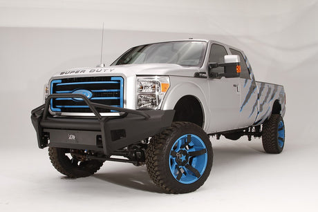 Fab Fours FS08-Q1962-1 Ford F250/F350/F450/F550 Super Duty 2008-2010 Black Steel Elite Front Bumper Pre-Runner Guard - BumperStock