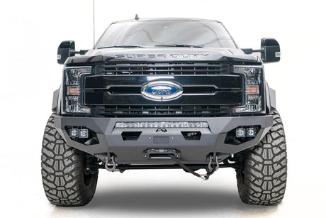 Fab Fours FS17-X4161-1 Ford F250/F350 Super Duty 2017-2022 OE Wheel Well Matrix Front Winch Bumper No Guard - BumperStock