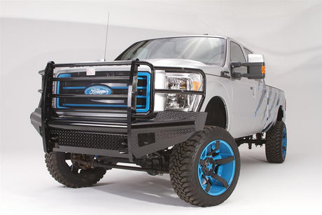 Fab Fours FS99-S1660-1 Ford F250/F350/F450/F550 Super Duty 1999-2004 Black Steel Front Bumper Full Guard - BumperStock