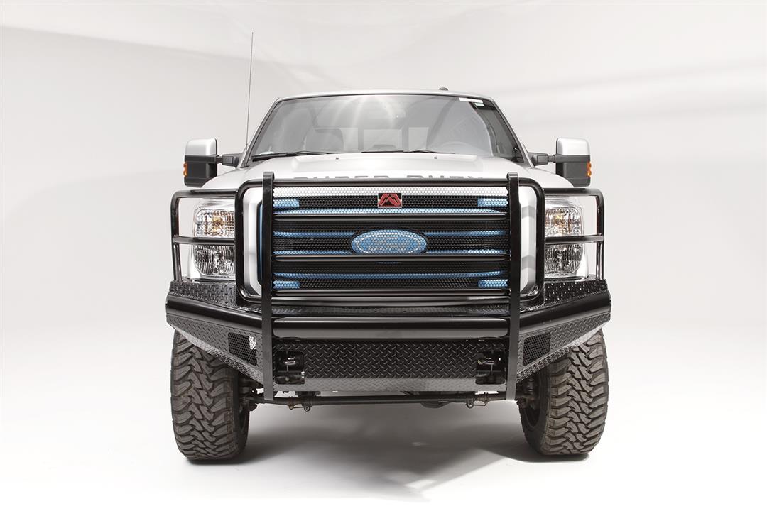 Fab Fours FS99-S1660-1 Ford F250/F350/F450/F550 Super Duty 1999-2004 Black Steel Front Bumper Full Guard - BumperStock