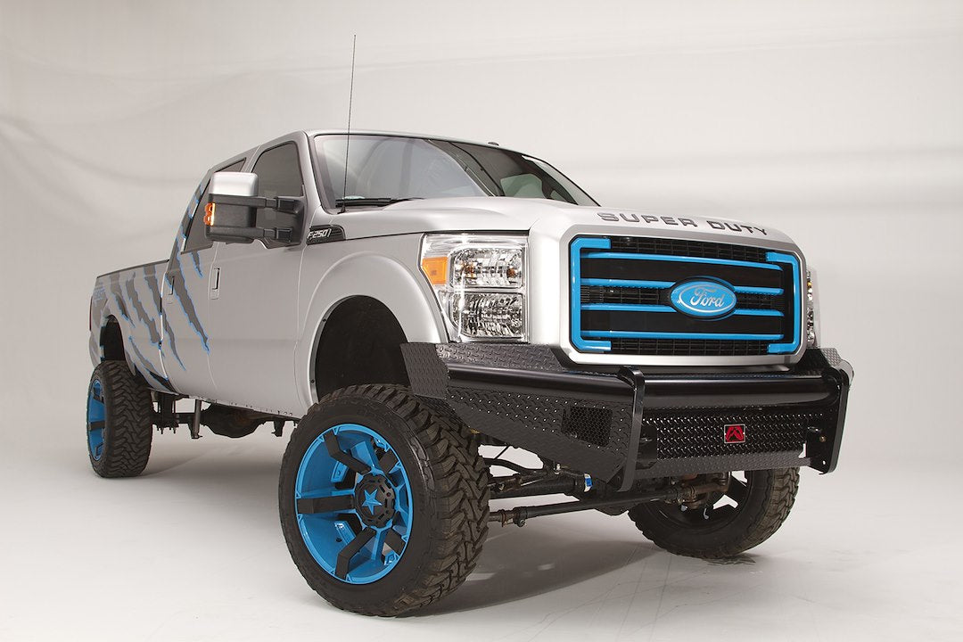 Fab Fours FS99-S1661-1 Ford F250/F350/F450/F550 Super Duty 1999-2004 Black Steel Front Bumper No Guard - BumperStock