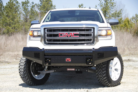 Fab Fours GM07-K2161-1 GMC Sierra 1500 2007-2013 Black Steel Front Bumper No Guard - BumperStock