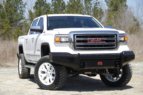 Fab Fours GM07-K2161-1 GMC Sierra 1500 2007-2013 Black Steel Front Bumper No Guard - BumperStock