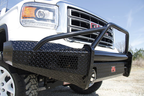 Fab Fours GM07-K2162-1 GMC Sierra 1500 2007-2013 Black Steel Front Bumper Pre-Runner Guard - BumperStock