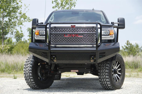 Fab Fours GM11-S2860-1 GMC Sierra 2500/3500 HD 2011-2014 Black Steel Front Bumper Full Guard - BumperStock