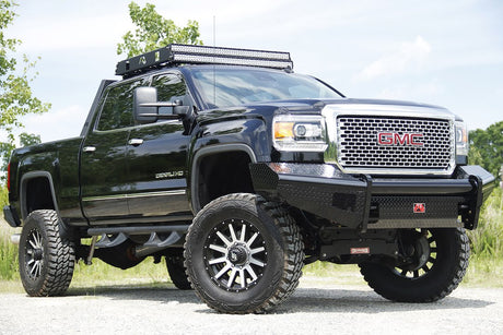 Fab Fours GM11-S2861-1 GMC Sierra 2500/3500 HD 2011-2014 Black Steel Front Bumper No Guard - BumperStock