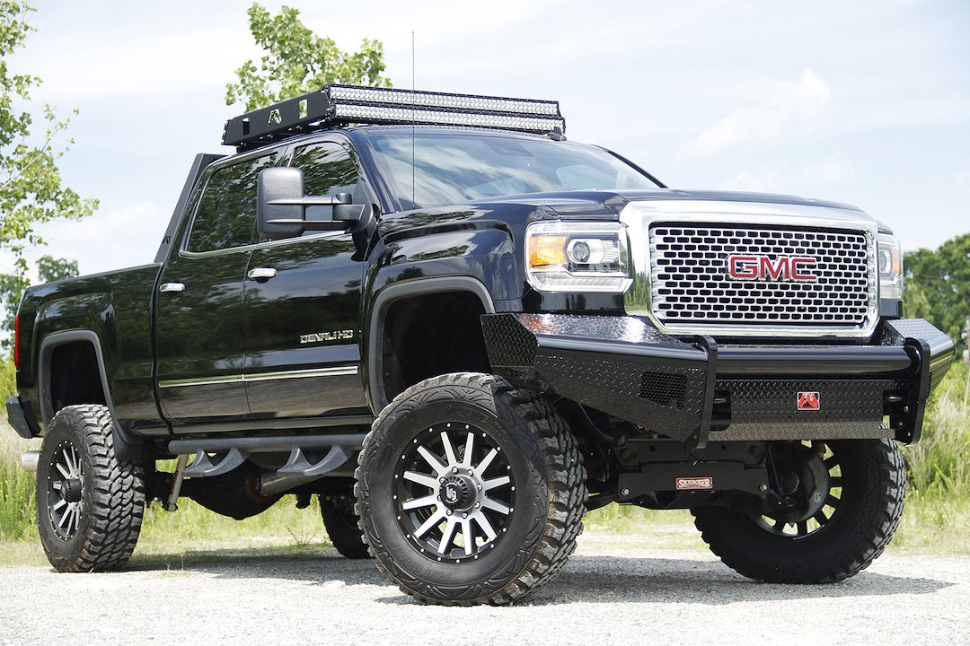 Fab Fours GM11-S2861-1 GMC Sierra 2500/3500 HD 2011-2014 Black Steel Front Bumper No Guard - BumperStock
